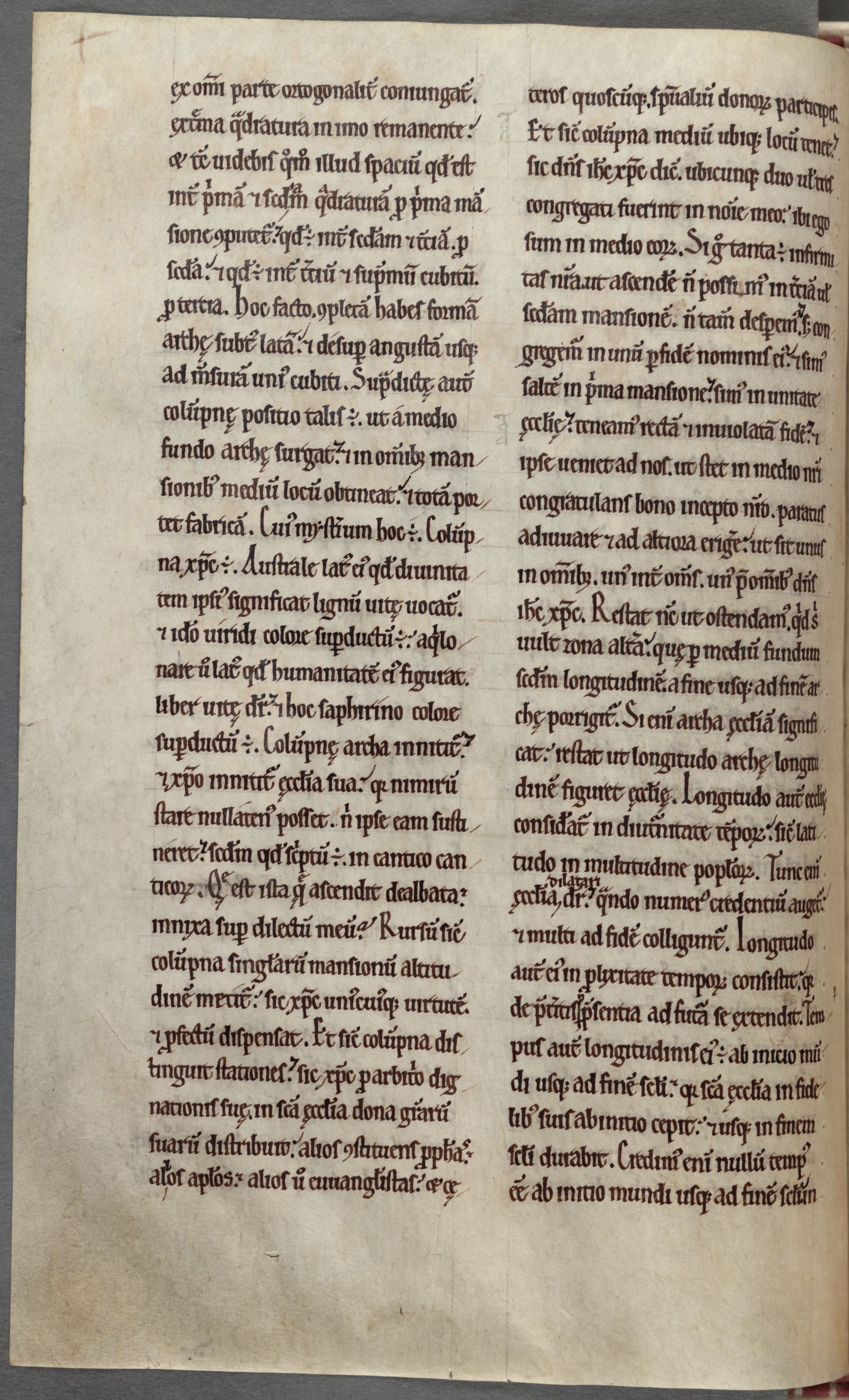 Cambridge, Corpus Christi College, MS 294, fols. 30r–41r, folio 31v: a leaf of Hugh's Libellus de formatione arche