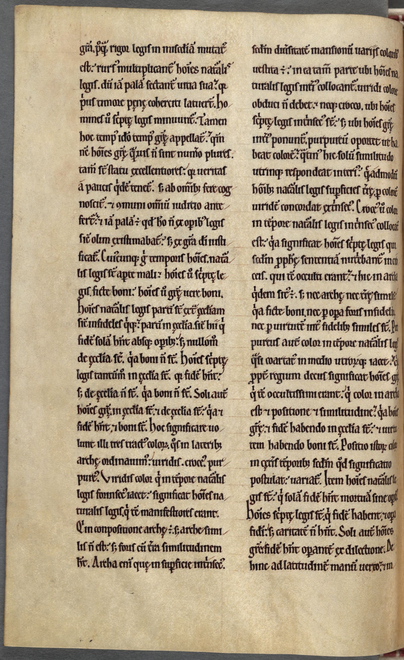 Cambridge, Corpus Christi College, MS 294, fols. 30r–41r, folio 34v: a leaf of Hugh's Libellus de formatione arche