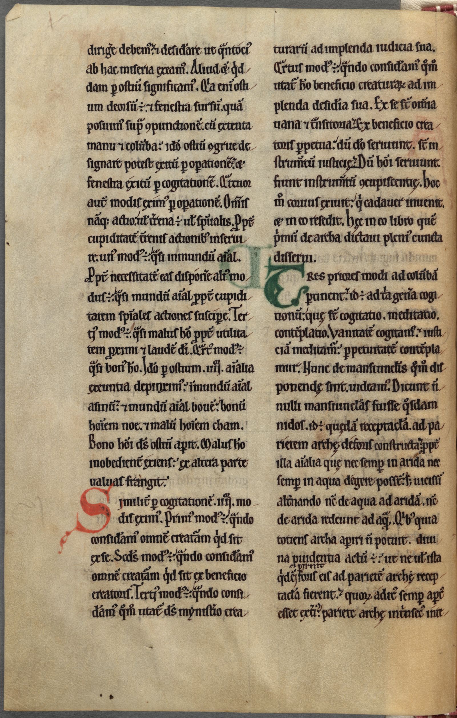 Cambridge, Corpus Christi College, MS 294, fols. 30r–41r, folio 38v: a leaf of Hugh's Libellus de formatione arche