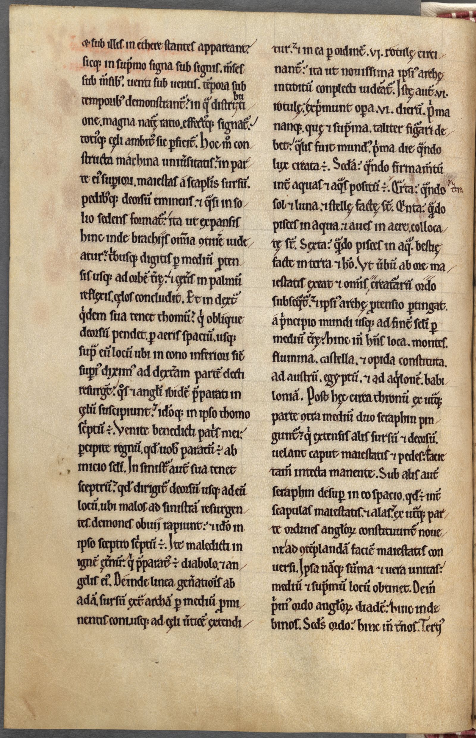 Cambridge, Corpus Christi College, MS 294, fols. 30r–41r, folio 40v: a leaf of Hugh's Libellus de formatione arche