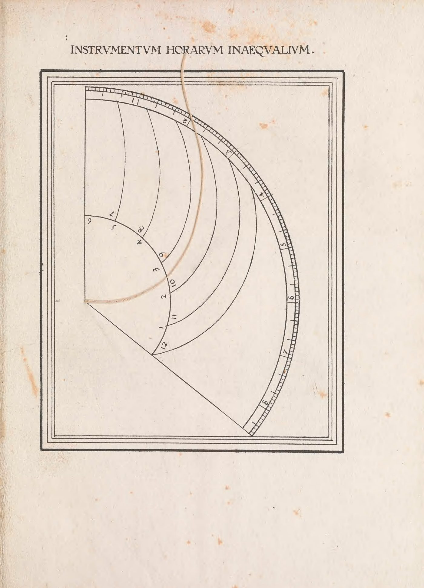 Instrumentum horarum inaequalium: a quadrant with curved hour lines